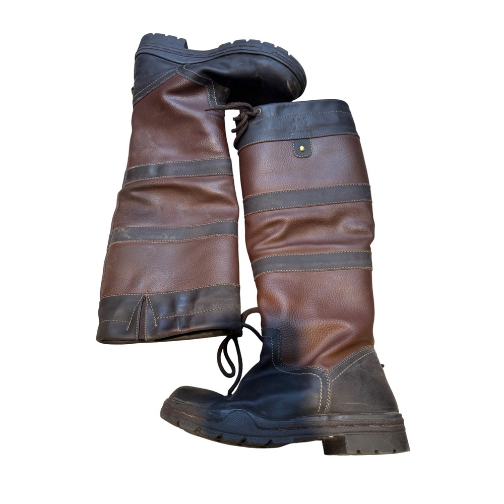Middleburg Womens Tall Leather Country Boots‎ Brown Black Equestrian Riding 8